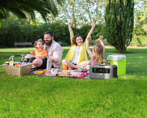 Happy family enjoying healthy lifestyle outdoors
